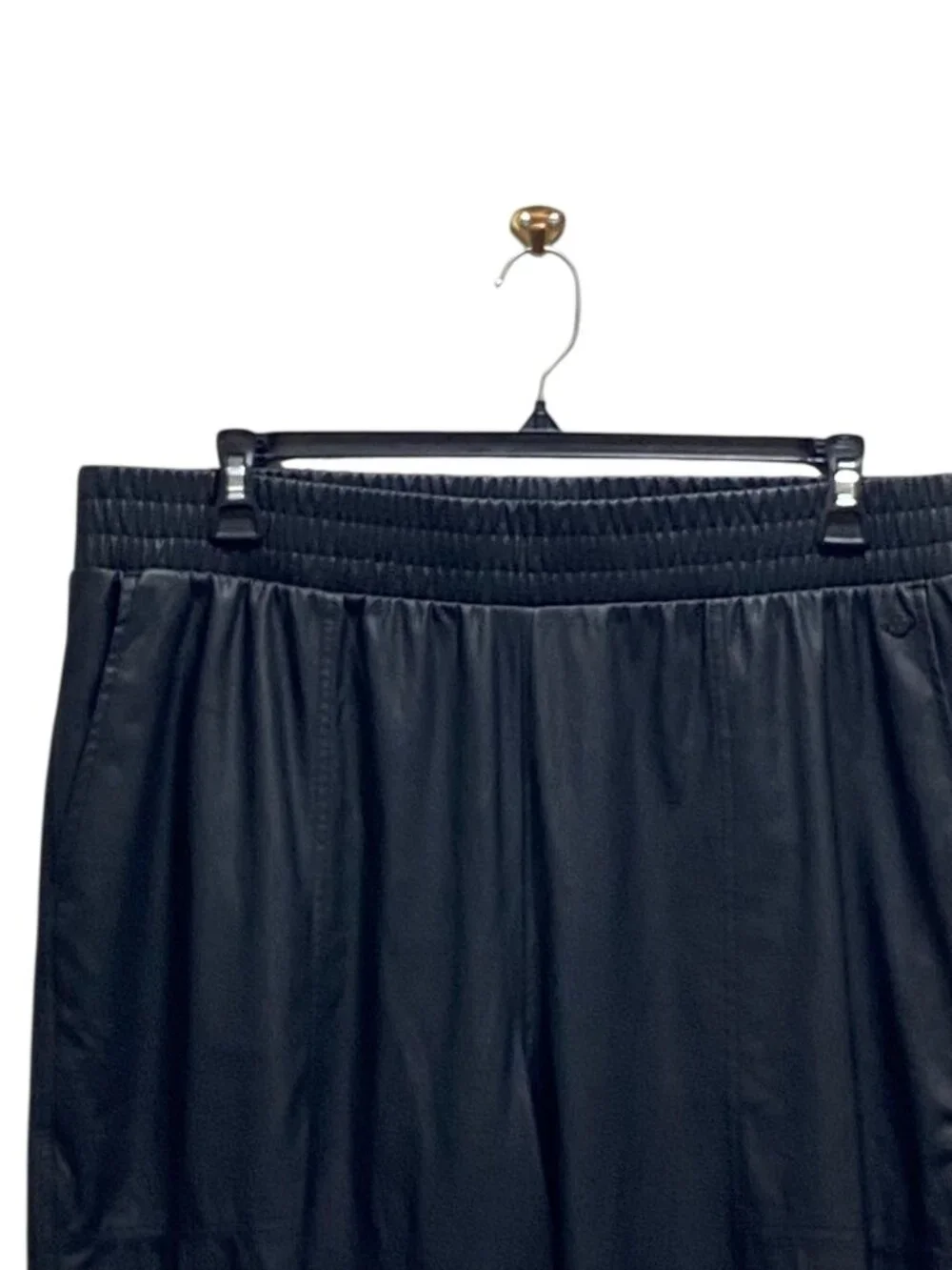 Calia Faux Leather Joggers Black Size 1X Minimalist Athleisure Casual Gym Cute